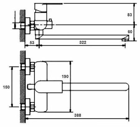 Смеситель для ванны Haiba HB22807